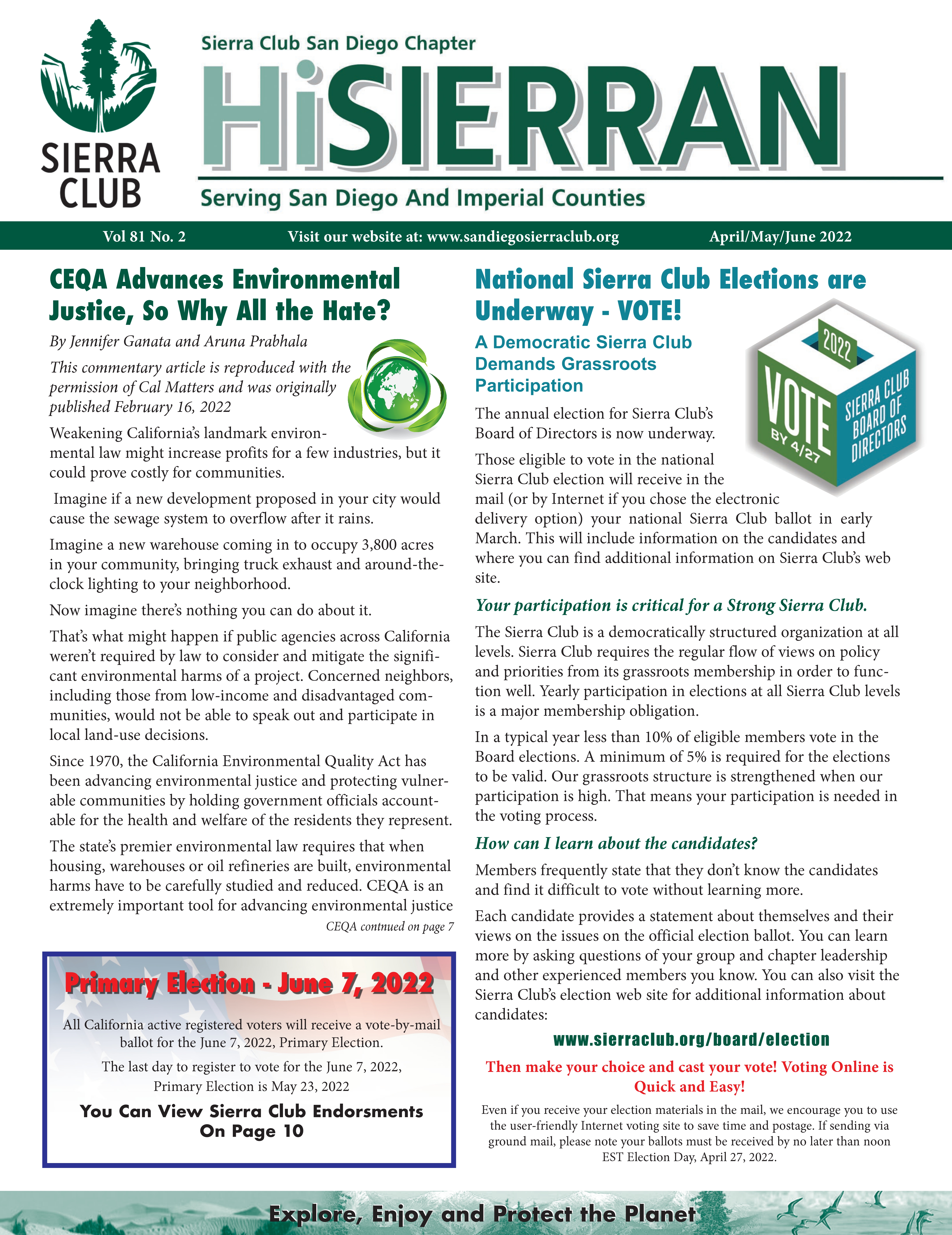 January-March Hi Sierran newsletter
