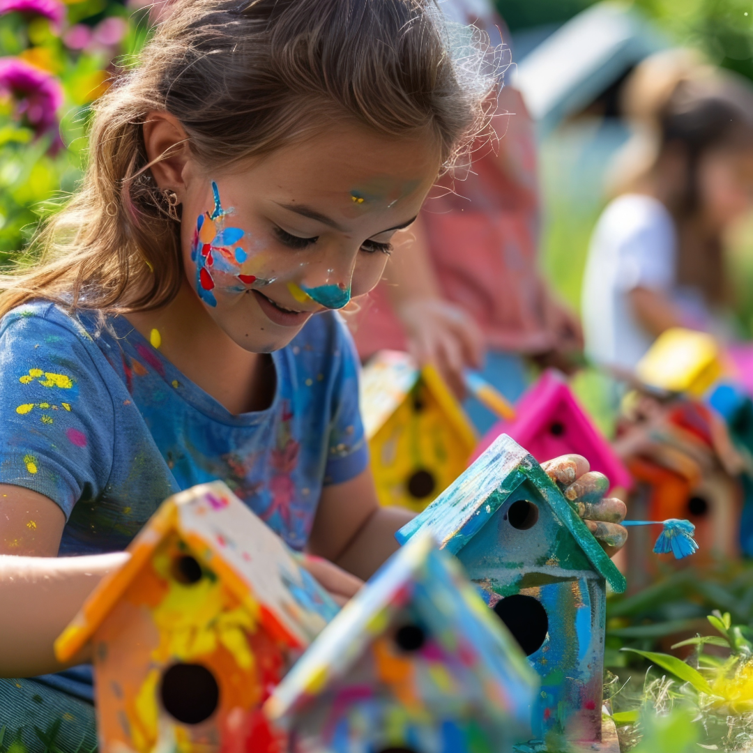 Painting birdhouses at the Sierra Club San Diego Picnic in the Park and Annual Volunteer Awards