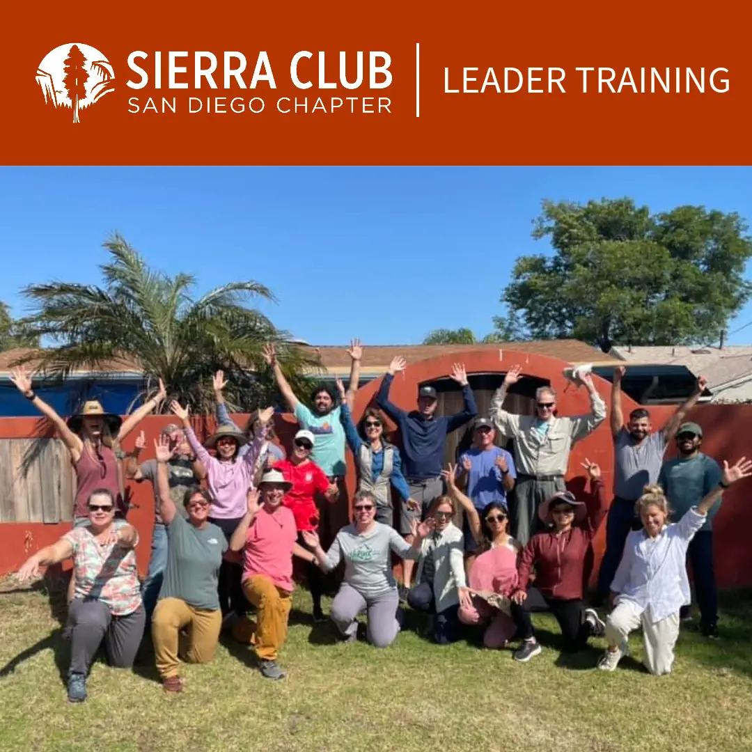 Group of trainees who just took the Sierra Club San Diego Leader Training